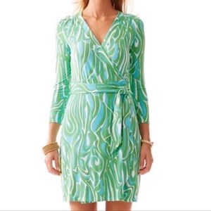 Lilly Pulitzer Wrap Dress Meridan Finders Keepers Green
